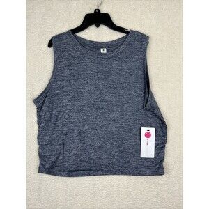 Yogalicious-Size L-Heather Navy Color Way-Sleeveless-Yoga Top